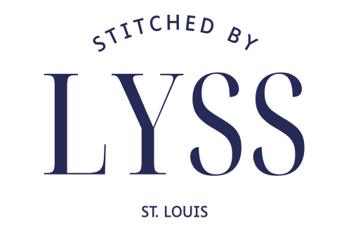 Logo for 'Stitched by LYSS St. Louis' on a white background